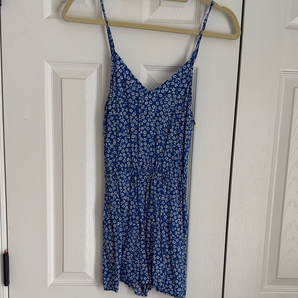 Divided Navy Floral Mini Dress